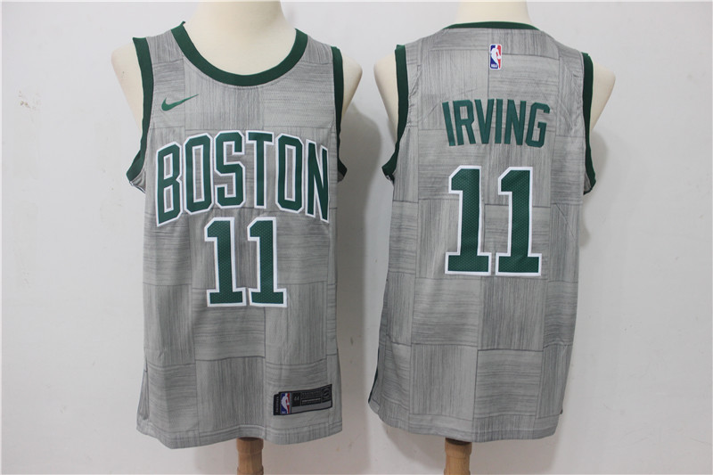 Men Boston Celtics #11 Irving Grey Game Nike NBA Jerseys